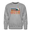 Premium Alta, Utah Sweatshirt - Retro Mountain Premium Men's Alta Sweatshirt - heather grey