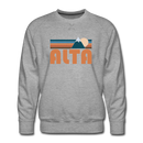 Premium Alta, Utah Sweatshirt - Retro Mountain Premium Men's Alta Sweatshirt - heather grey
