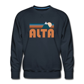 Premium Alta, Utah Sweatshirt - Retro Mountain Premium Men's Alta Sweatshirt - navy
