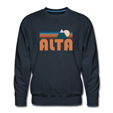Premium Alta, Utah Sweatshirt - Retro Mountain Premium Men's Alta Sweatshirt - navy