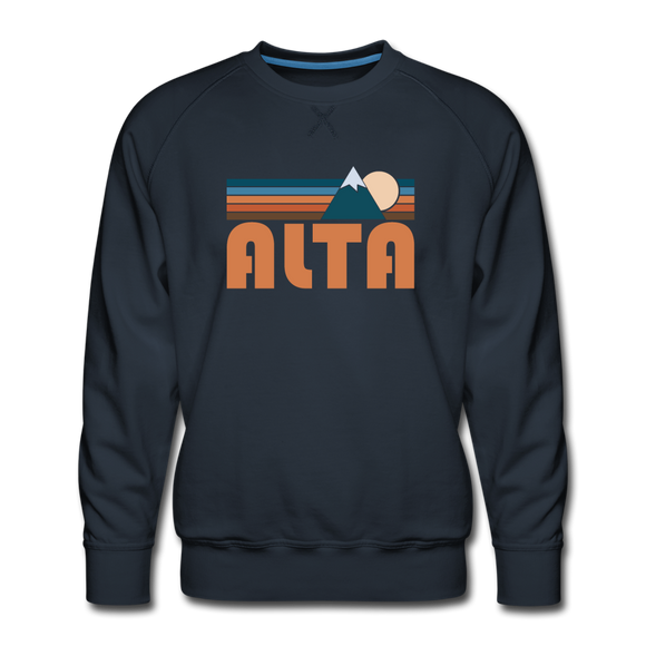 Premium Alta, Utah Sweatshirt - Retro Mountain Premium Men's Alta Sweatshirt - navy