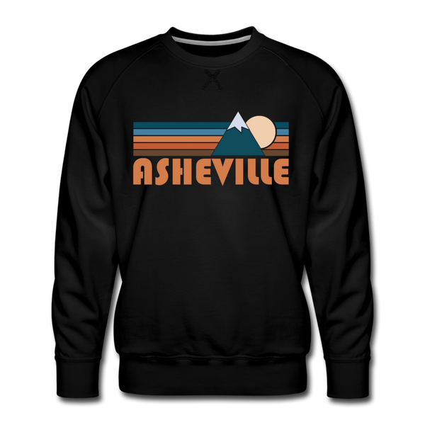 Premium Asheville, North Carolina Sweatshirt - Retro Mountain Premium Men's Asheville Sweatshirt - black