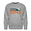 Premium Aspen, Colorado Sweatshirt - Retro Mountain Premium Men's Aspen Sweatshirt - heather grey