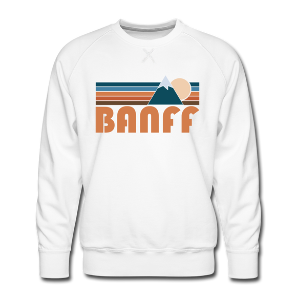 Premium Banff, Canada Sweatshirt - Retro Mountain Premium Men's Banff Sweatshirt - white