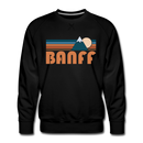 Premium Banff, Canada Sweatshirt - Retro Mountain Premium Men's Banff Sweatshirt - black