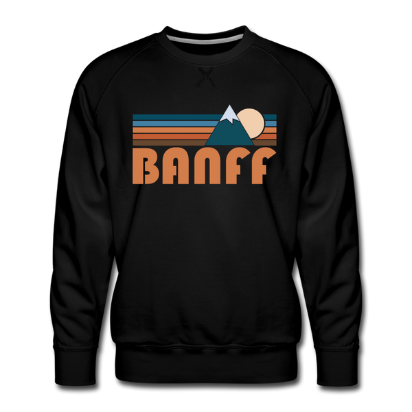 Premium Banff, Canada Sweatshirt - Retro Mountain Premium Men's Banff Sweatshirt - black