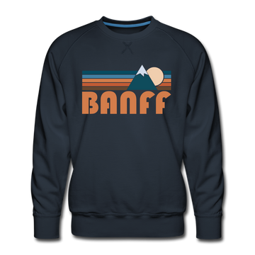 Premium Banff, Canada Sweatshirt - Retro Mountain Premium Men's Banff Sweatshirt - navy