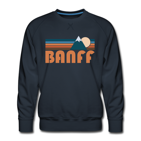 Premium Banff, Canada Sweatshirt - Retro Mountain Premium Men's Banff Sweatshirt - navy