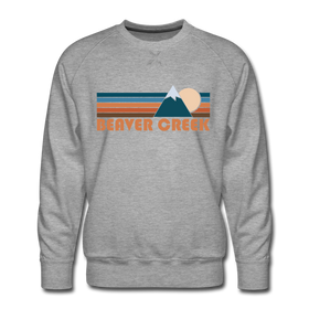 Premium Beaver Creek, Colorado Sweatshirt - Retro Mountain Premium Men's Beaver Creek Sweatshirt - heather grey