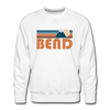 Premium Bend, Oregon Sweatshirt - Retro Mountain Premium Men's Bend Sweatshirt - white