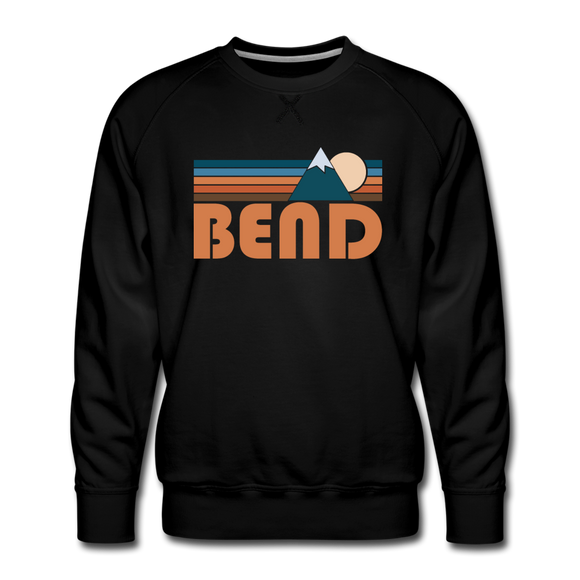 Premium Bend, Oregon Sweatshirt - Retro Mountain Premium Men's Bend Sweatshirt - black
