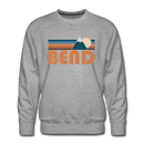Premium Bend, Oregon Sweatshirt - Retro Mountain Premium Men's Bend Sweatshirt - heather grey