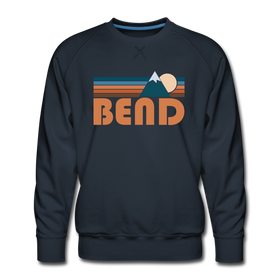 Premium Bend, Oregon Sweatshirt - Retro Mountain Premium Men's Bend Sweatshirt - navy