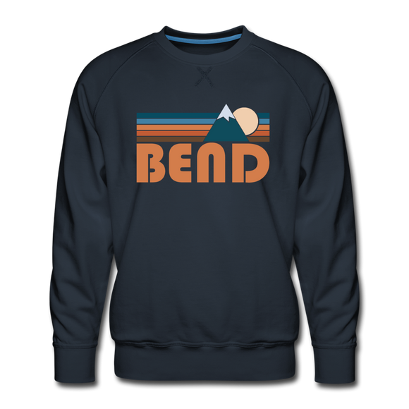 Premium Bend, Oregon Sweatshirt - Retro Mountain Premium Men's Bend Sweatshirt - navy