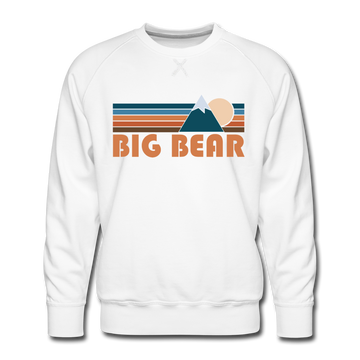 Premium Big Bear, California Sweatshirt - Retro Mountain Premium Men's Big Bear Sweatshirt - white