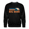Premium Big Bear, California Sweatshirt - Retro Mountain Premium Men's Big Bear Sweatshirt - black