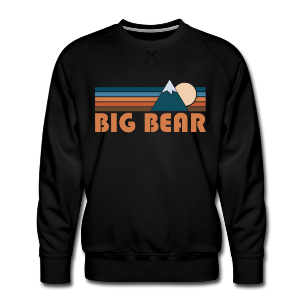Premium Big Bear, California Sweatshirt - Retro Mountain Premium Men's Big Bear Sweatshirt - black