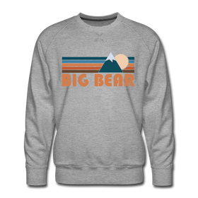 Premium Big Bear, California Sweatshirt - Retro Mountain Premium Men's Big Bear Sweatshirt - heather grey