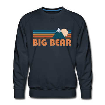 Premium Big Bear, California Sweatshirt - Retro Mountain Premium Men's Big Bear Sweatshirt - navy