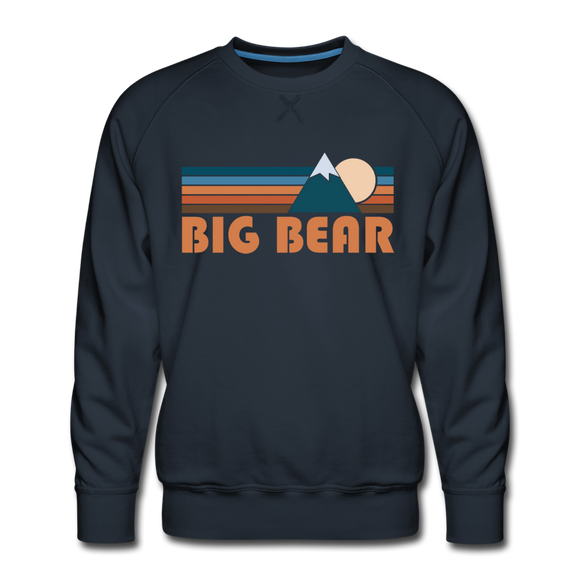 Premium Big Bear, California Sweatshirt - Retro Mountain Premium Men's Big Bear Sweatshirt - navy