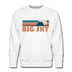 Premium Big Sky, Montana Sweatshirt - Retro Mountain Premium Men's Big Sky Sweatshirt - white