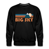 Premium Big Sky, Montana Sweatshirt - Retro Mountain Premium Men's Big Sky Sweatshirt - black