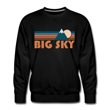 Premium Big Sky, Montana Sweatshirt - Retro Mountain Premium Men's Big Sky Sweatshirt - black