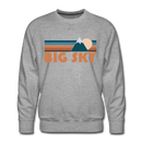 Premium Big Sky, Montana Sweatshirt - Retro Mountain Premium Men's Big Sky Sweatshirt - heather grey