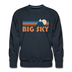 Premium Big Sky, Montana Sweatshirt - Retro Mountain Premium Men's Big Sky Sweatshirt - navy