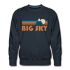 Premium Big Sky, Montana Sweatshirt - Retro Mountain Premium Men's Big Sky Sweatshirt - navy
