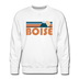 Premium Boise, Idaho Sweatshirt - Retro Mountain Premium Men's Boise Sweatshirt - white