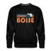 Premium Boise, Idaho Sweatshirt - Retro Mountain Premium Men's Boise Sweatshirt - black