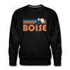Premium Boise, Idaho Sweatshirt - Retro Mountain Premium Men's Boise Sweatshirt - black