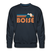 Premium Boise, Idaho Sweatshirt - Retro Mountain Premium Men's Boise Sweatshirt - navy