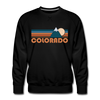 Premium Colorado Sweatshirt - Retro Mountain Premium Men's Colorado Sweatshirt - black