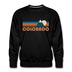 Premium Colorado Sweatshirt - Retro Mountain Premium Men's Colorado Sweatshirt - black