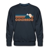 Premium Colorado Sweatshirt - Retro Mountain Premium Men's Colorado Sweatshirt - navy