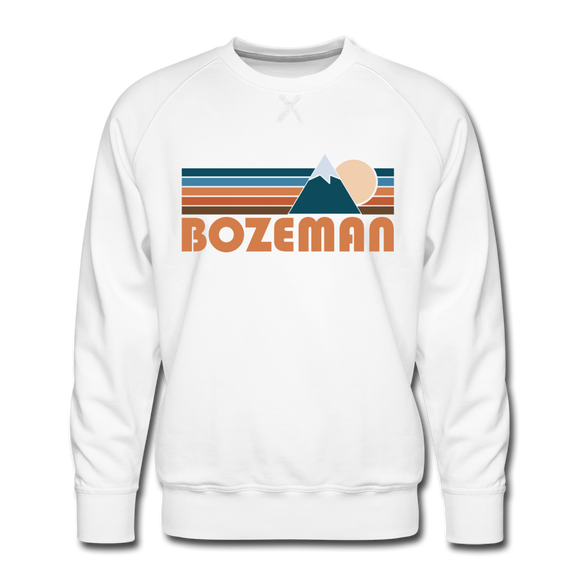 Premium Bozeman, Montana Sweatshirt - Retro Mountain Premium Men's Bozeman Sweatshirt - white