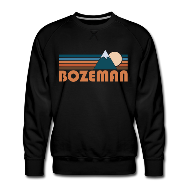 Premium Bozeman, Montana Sweatshirt - Retro Mountain Premium Men's Bozeman Sweatshirt - black