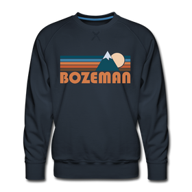 Premium Bozeman, Montana Sweatshirt - Retro Mountain Premium Men's Bozeman Sweatshirt - navy