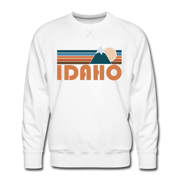 Premium Idaho Sweatshirt - Retro Mountain Premium Men's Idaho Sweatshirt - white