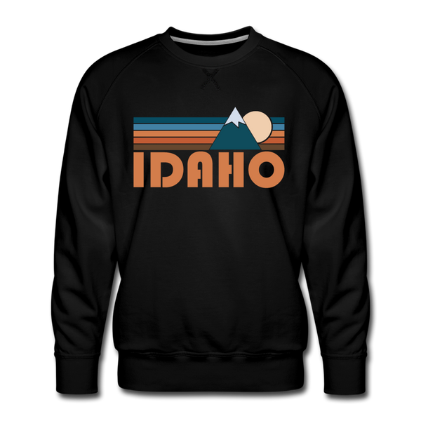 Premium Idaho Sweatshirt - Retro Mountain Premium Men's Idaho Sweatshirt - black