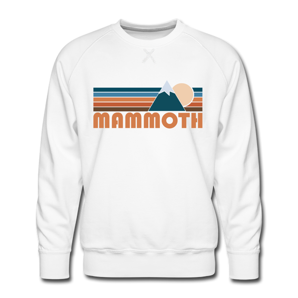 Premium Mammoth, California Sweatshirt - Retro Mountain Premium Men's Mammoth Sweatshirt - white