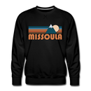 Premium Missoula, Montana Sweatshirt - Retro Mountain Premium Men's Missoula Sweatshirt - black