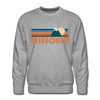 Premium Missoula, Montana Sweatshirt - Retro Mountain Premium Men's Missoula Sweatshirt - heather grey
