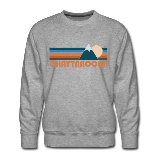 Premium Chattanooga, Tennessee Sweatshirt - Retro Mountain Premium Men's Chattanooga Sweatshirt - heather grey