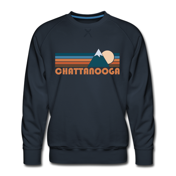 Premium Chattanooga, Tennessee Sweatshirt - Retro Mountain Premium Men's Chattanooga Sweatshirt - navy