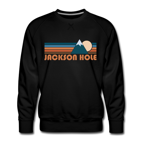 Premium Jackson Hole, Wyoming Sweatshirt - Retro Mountain Premium Men's Jackson Hole Sweatshirt - black