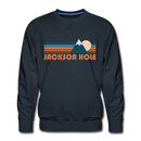 Premium Jackson Hole, Wyoming Sweatshirt - Retro Mountain Premium Men's Jackson Hole Sweatshirt - navy