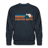 Premium Crested Butte, Colorado Sweatshirt - Retro Mountain Premium Men's Crested Butte Sweatshirt - navy